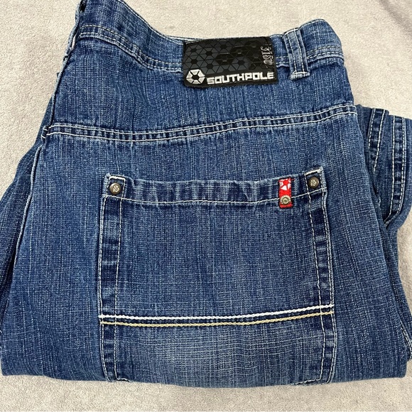 Southpole Jeans Mens 42x34 blue Red tab Baggy Wide Leg Skater street Hip-Hop y2k